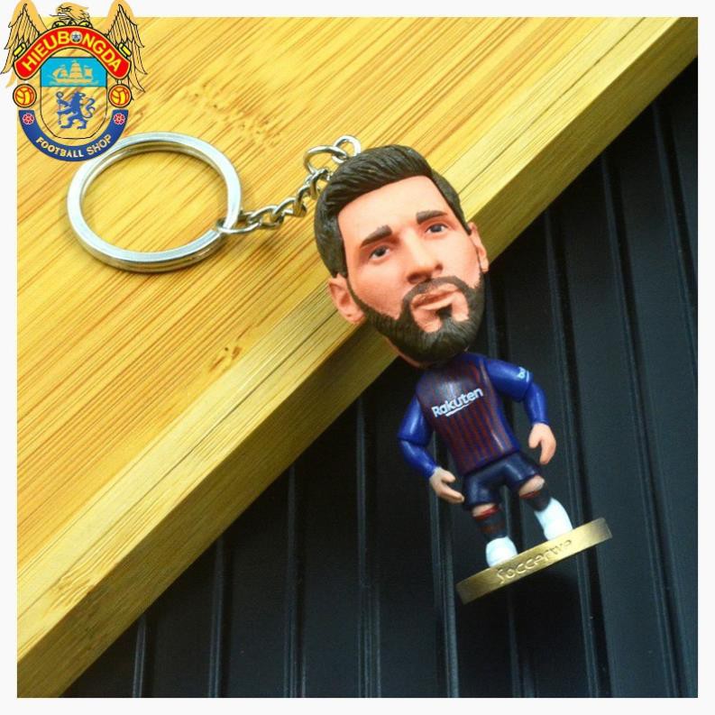 Móc khóa tượng cầu thủ bóng đá Ronaldo Messi Ozil Neymar Salah Aguero Mbappe Gerrard Modrid Suarez Coutinho Dybala
