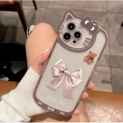 Ốp Điện Thoại Họa Tiết Gấu Và Mèo Dễ Thương Cho IPhone 12 13 11 Pro Max X Xs Max Xr