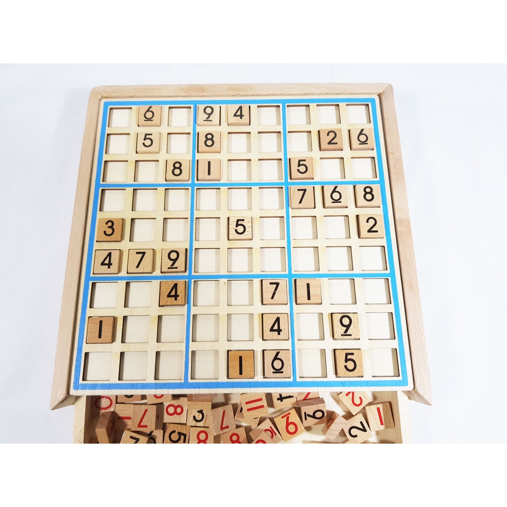 Sudoku bằng gỗ có ngăn kéo chơi Full 9x9