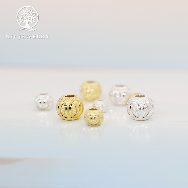 Charm bi bạc xỏ ngang có họa tiết - NQ Jewelry