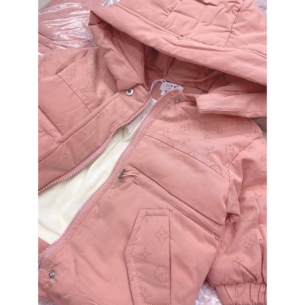 Áo khoác Parka hoạ tiết lót lông cho bé 12-23kg - Sẵn hàng