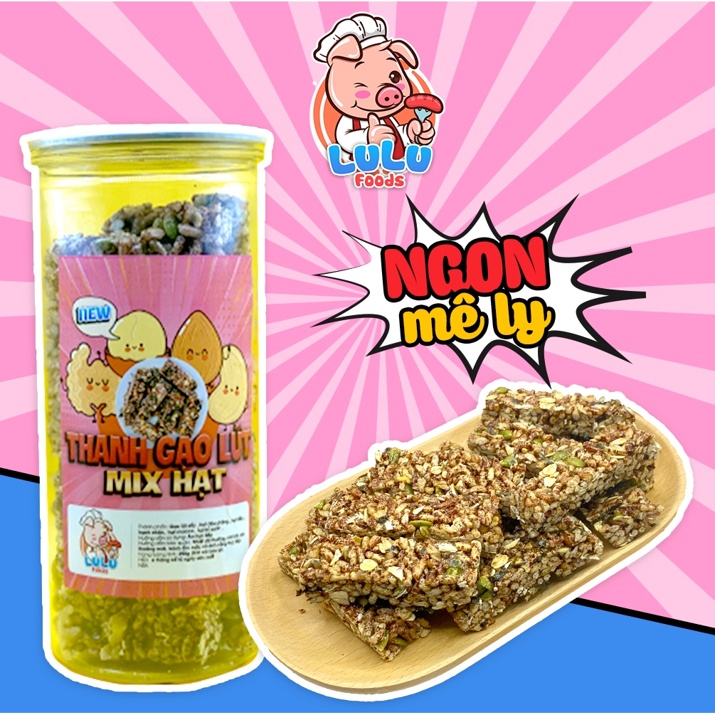 thanh cơm gạo lứt tẩm hạt hũ 290g đồ ăn vặt Hà Nội LuLu Food vừa ngon vừa rẻ