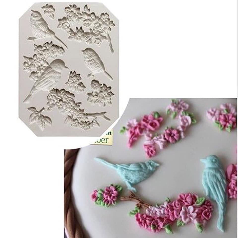 Khuôn silicones làm bánh gato, bánh trung thu, thạch rau câu hình ren chim