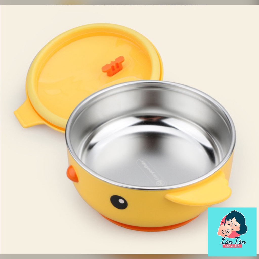 Bộ bát ĂN DẶM inox 304 Goryeo Baby HQ giữ nhiệt + chống rơi vỡ + chống tràn