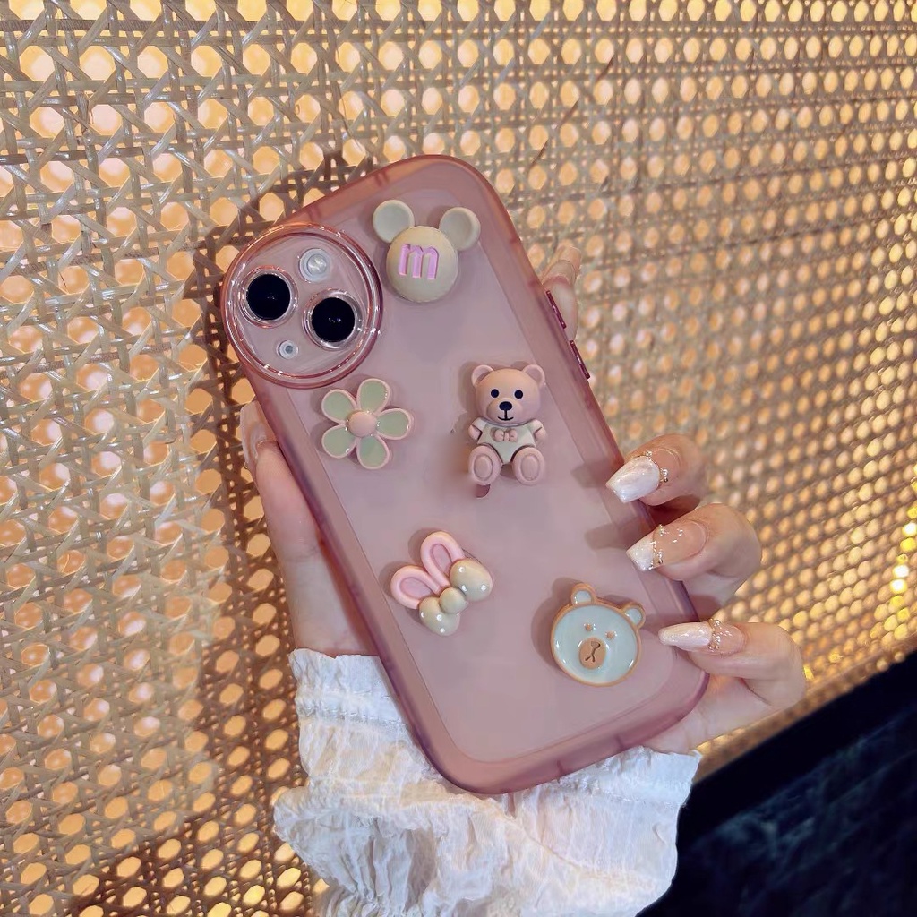Ốp lưng i phone bánh mì gắn charm thỏ nổi 7plus x xsmax 11 11promax 12promax 13 13promax Dino case- DT20
