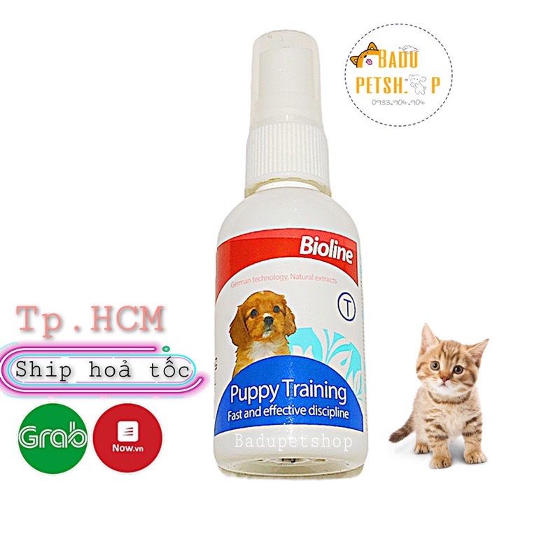 Xịt vệ sinh đúng chỗ bioline ❤️ freeship ❤️ chai xịt hướng dẫn đi vệ sinh cho chó