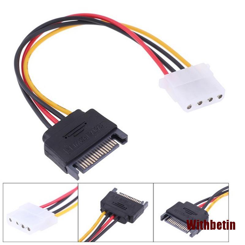 WITHN SATA TO IDE Power Cable 15 Pin SATA Male to Molex IDE 4 Pin Female Cable Ad