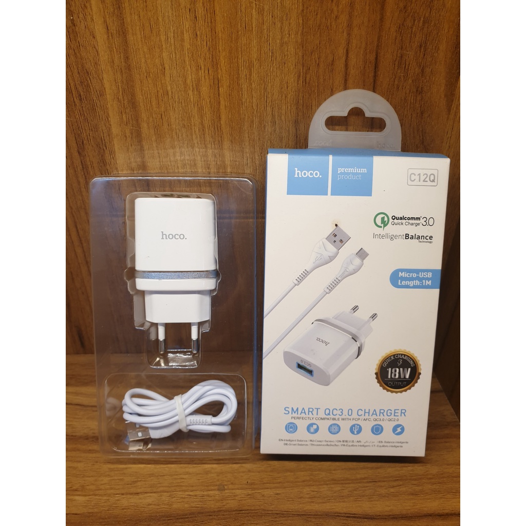 Bộ Sạc Hoco C12Q - Quick Charge 3.0 18W - Micro -USB
