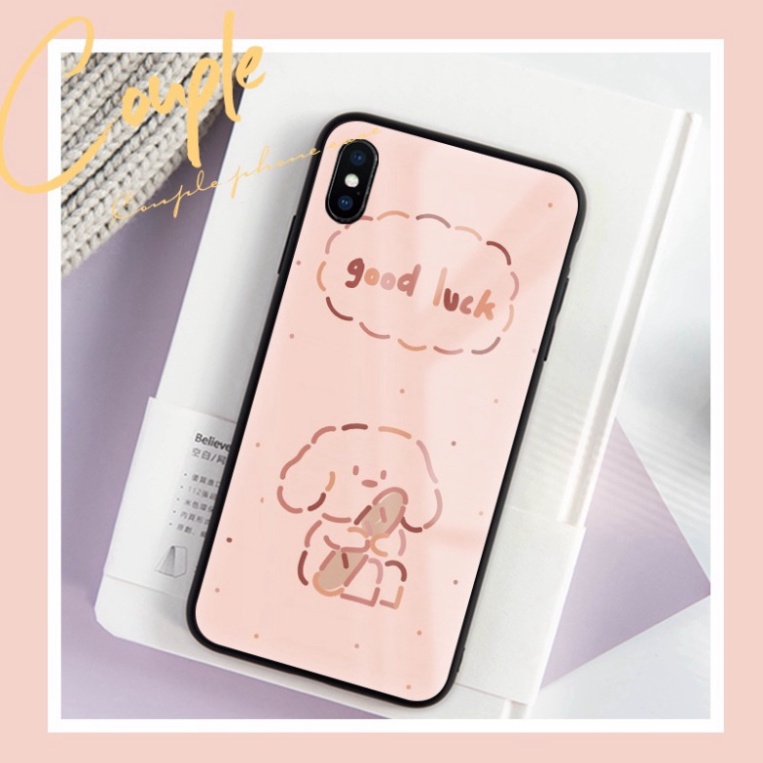 Ốp lưng iphone 6, 7, 8 Plus, X, XS, XR, XSMAX, 11, 11PRO, 11 PROMAX, 12, 13 PROMAX CHÓ GOOD LUCK BẰNG KÍNH PKVN