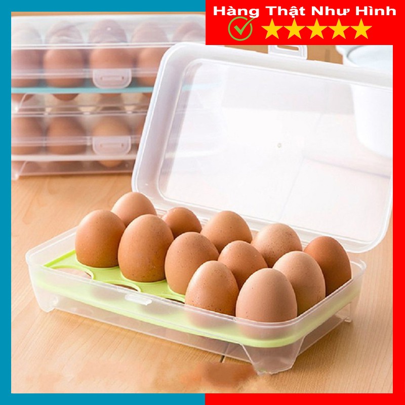 Hộp Đựng Trứng - 15 Quả Nhựa Cao Cấp An Toàn Cho Sức Khỏe