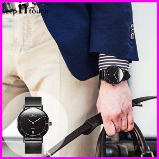 ĐỒNG HỒ NAM DÂY LƯỚI CAO CẤP THƯƠNG HIỆU KEEPNTOUCH (TẶNG KÈM HỘP , PIN DỰ PHÒNG VÀ PHỤ KIỆN THÂU DÂY)