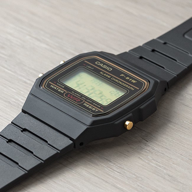 Đồng hồ nam dây nhựa Casio chính hãng Anh Khuê F-91WG-9QDF (35mm)