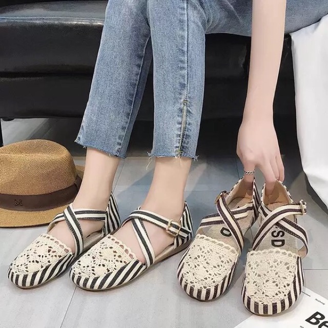 Giày vải pha ren ( hàng oder ko có sẵn)