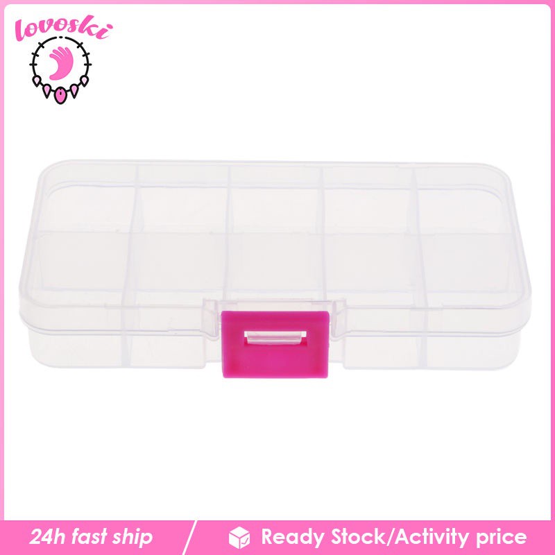 Hộp Nhựa Trong Suốt 10 Ngăn Đựng Trang Sức