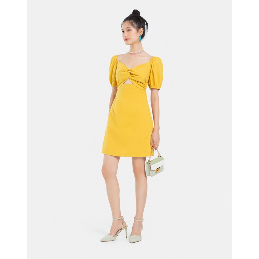 Đầm Mini JUNO Dáng A Xoắn Ngực Cut Out JNDNG008