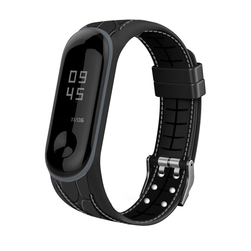 Dây đeo thay thế chất liệu silicon có thiết kế nhiều lỗ cho dòng Xiaomi Mi band 3 4 5 3 45