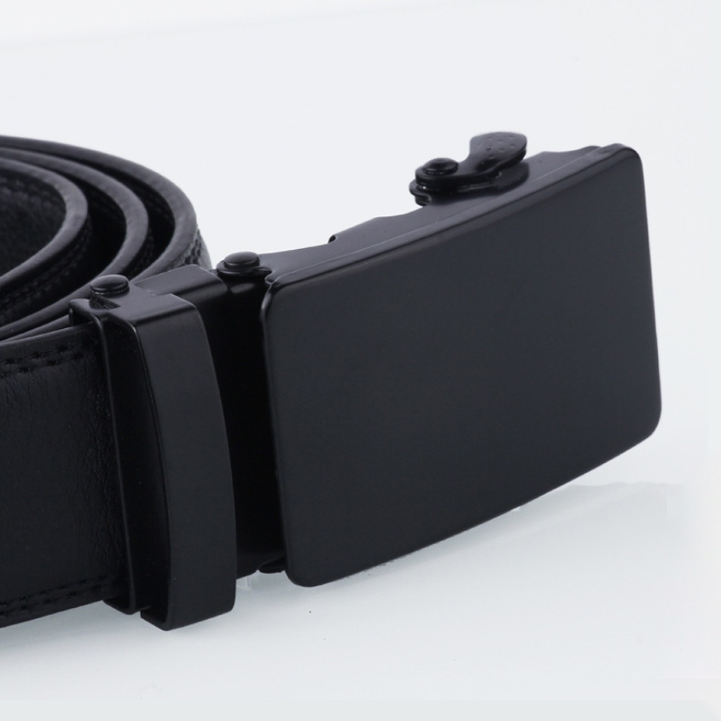 Thắt lưng nam, thắt lưng da chất đẹp, khóa tự động cao cấp, mặt đen bóng thời trang nam tính lịch lãm