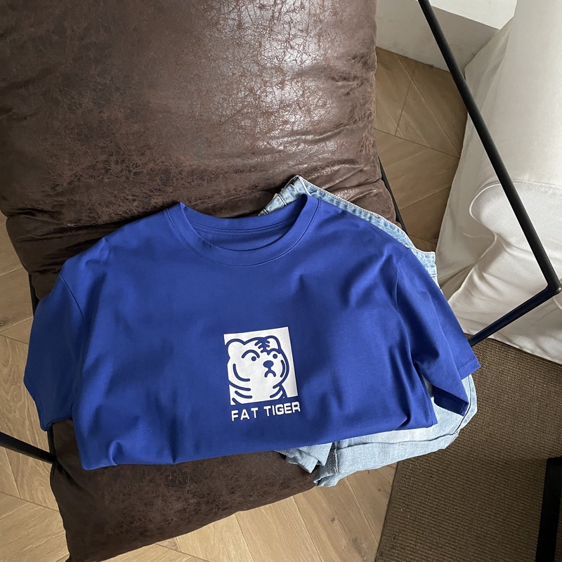 Áo thun HIIXIIVI 100% cotton tay ngắn cổ tròn in hình phong cách Hàn Quốc thời trang mùa hè 2022 cho nữ