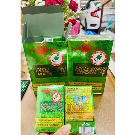 [CHÍNH HÃNG XUẤT MỸ] Dầu Gió Xanh 2 Nắp Mỹ Sing Con Ó 24ml, Tem In, Mẫu Mới Chuẩn Xuất USA, Bao Thơm Bao Nóng