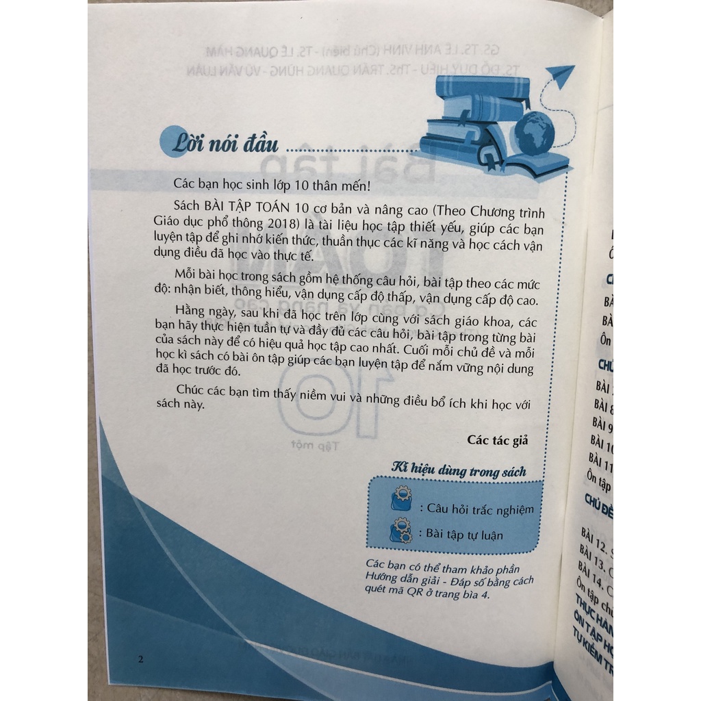 Sách - Bài tập cơ bản và nâng cao Toán 10