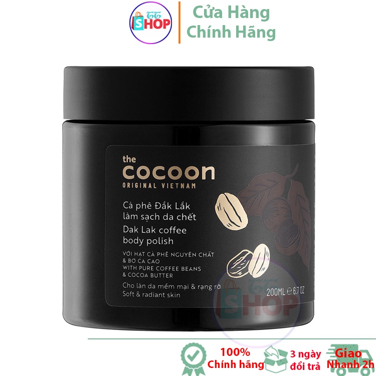 Tẩy da chết toàn thân COCOON Cà phê Đắk lắk làm sạch da chết