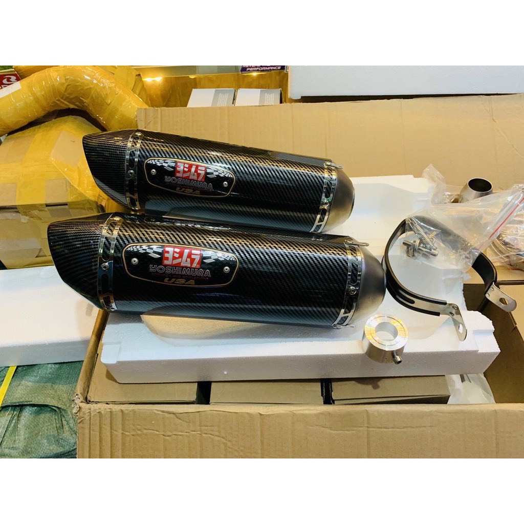 Pô Yoshimura R77 + Cổ Bầu Hơi Inox 304 Tổ ong Gắn Các Dòng Xe Máy