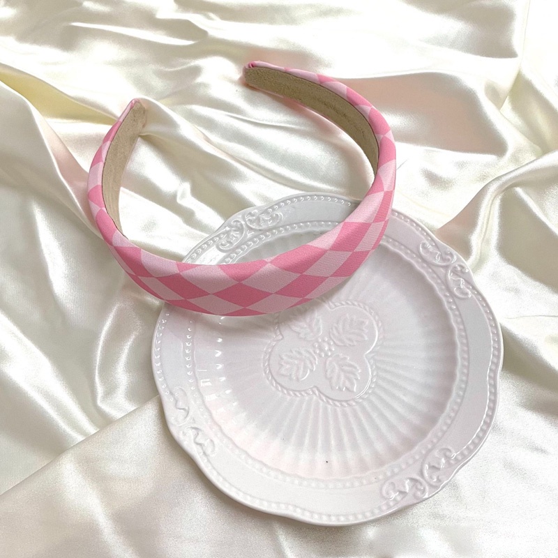 Băng Đô Cài Tóc Họa Tiết Sọc Caro Thời Trang