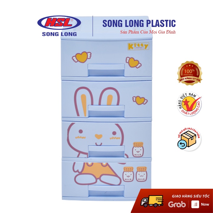 Tủ Nhựa Kitty đựng đồ trẻ sơ sinh -3 tầng- 4 tầng Song Long Plastic