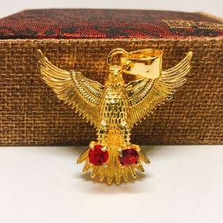 Mặt dây chuyền bạc Thái mạ vàng đại bàng tung cánh, mặt vòng cổ phong thủy, mặt dây chuyền vàng ( màu vàng)