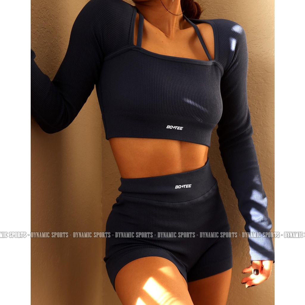 Áo dài tay và Quần dài/Short Trinity - Set bộ thể thao tập Gym, Yoga, Aerobic nữ dệt gân co giãn mềm mịn