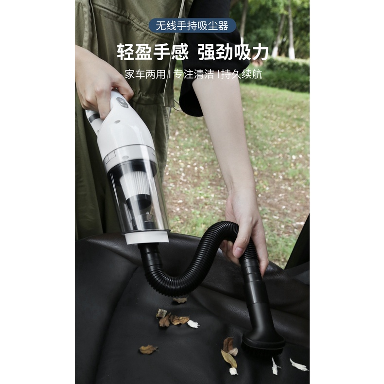 Máy hút bụi ôtô mini cầm tay cao cấp không dây chính hãng Kokoro-KJ02, phụ kiện đa năng hút sạch bụi, rác vụn, lông tóc