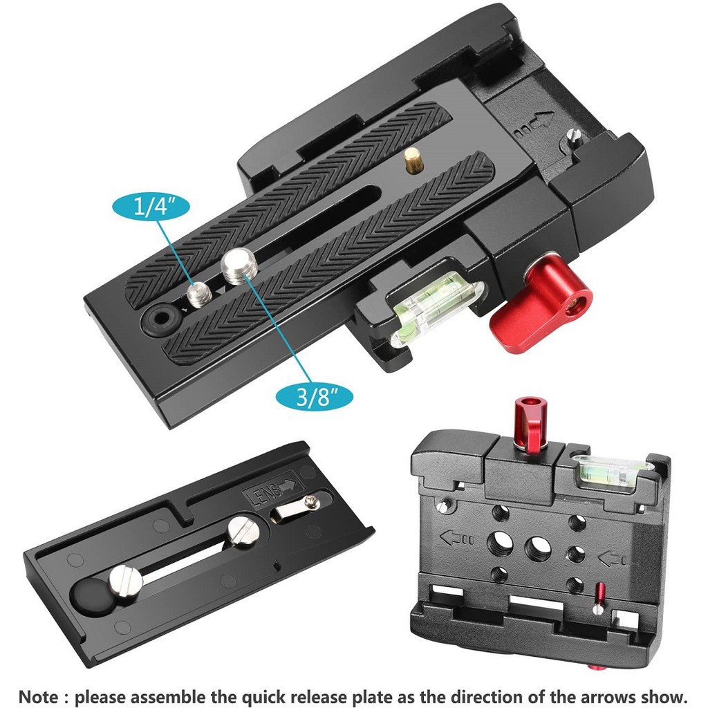 Ngàm tháo lắp nhanh LAMMCOU P200 bằng hợp kim nhôm có lỗ vít QR 1/ 4&quot; và 3/ 8&quot; chuyên dụng cho chân máy ảnh