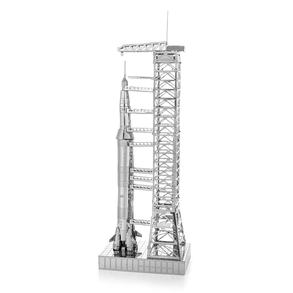 MÔ HÌNH 3D KIM LOẠI đồ chơi lắp ráp Apollo Saturn V with Gantry, đồ chơi xếp hình