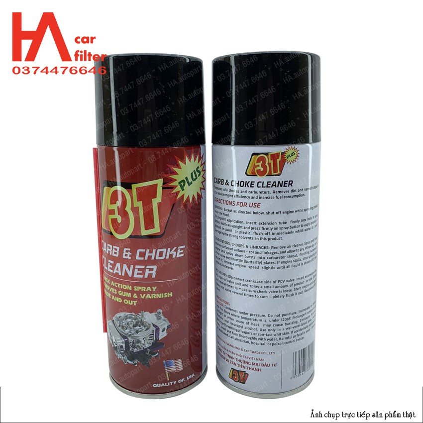 Xịt chế 3T - Card Choke Cleaner, bình 450ml, xịt chế lạc đà siêu sạch.