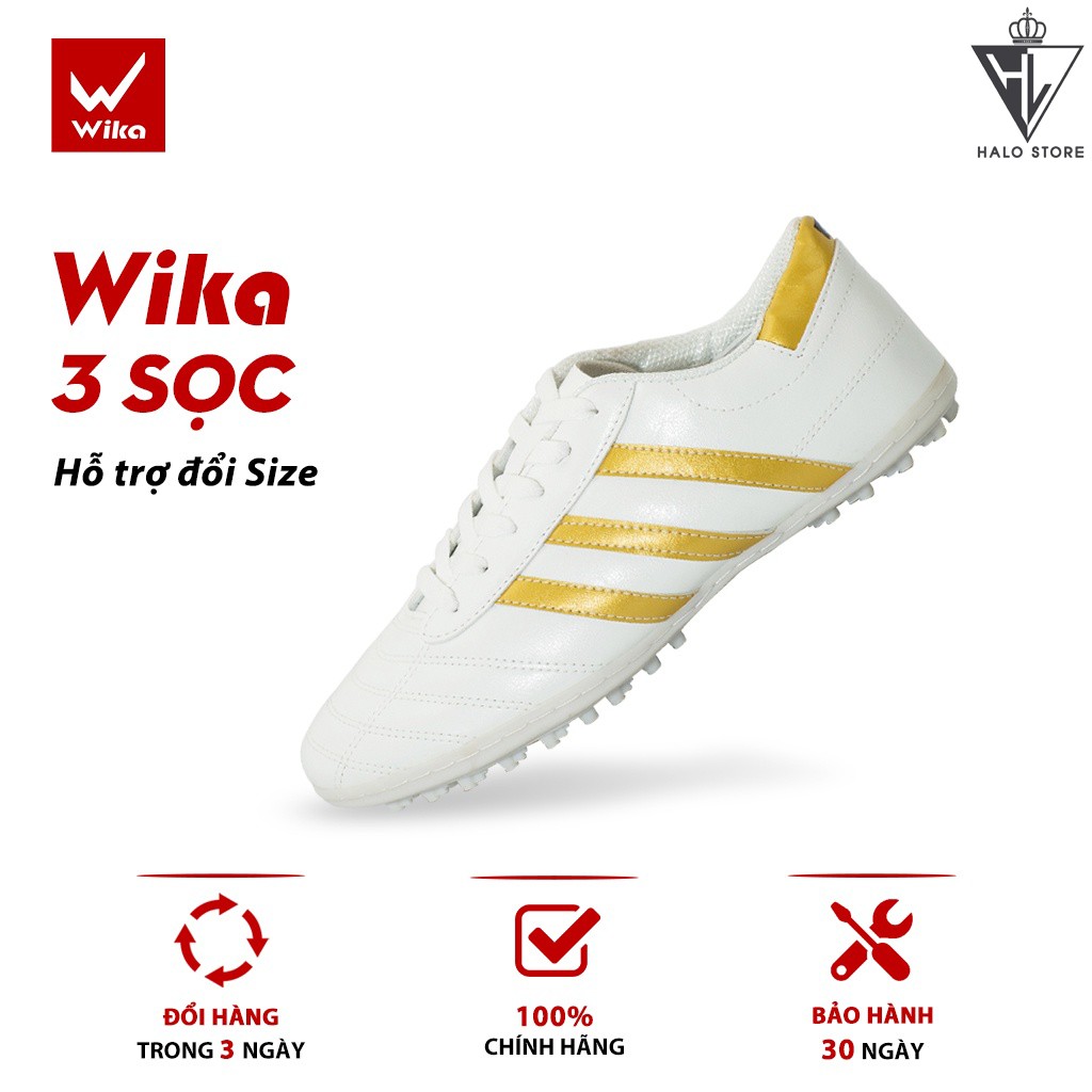 Giày bóng đá phủi WIKA 3 sọc CT3 chính hãng đế thấp TF