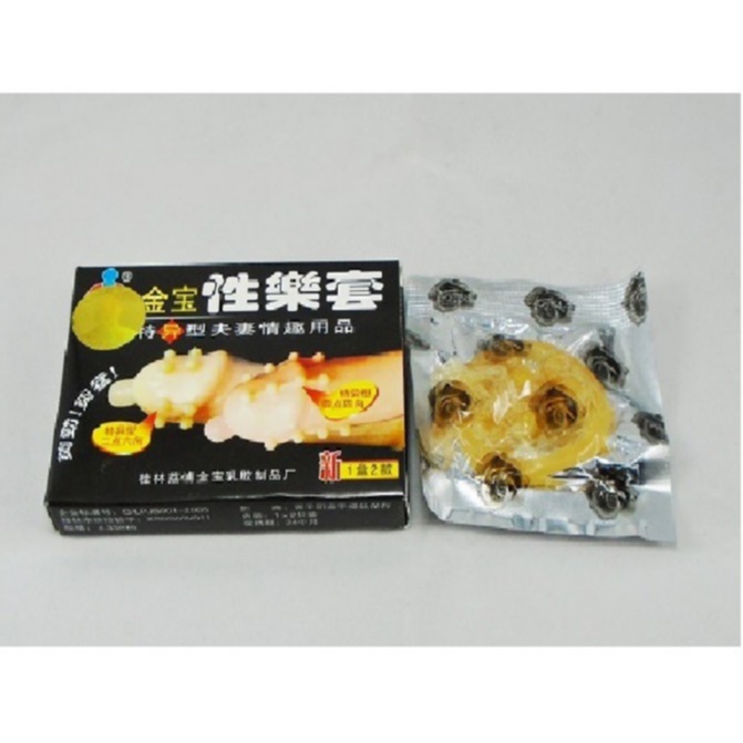 Bao cao su bi Gold gân gai, siêu bi khổng lồ tăng khoái cảm thêm cảm xúc Hộp 2 Chiếc