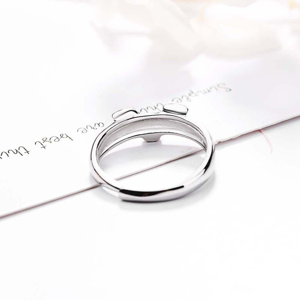 Nhẫn Hở Tráng Men Hình Chú Heo Dễ Thương Có Thể Điều Chỉnh Cho Nữ