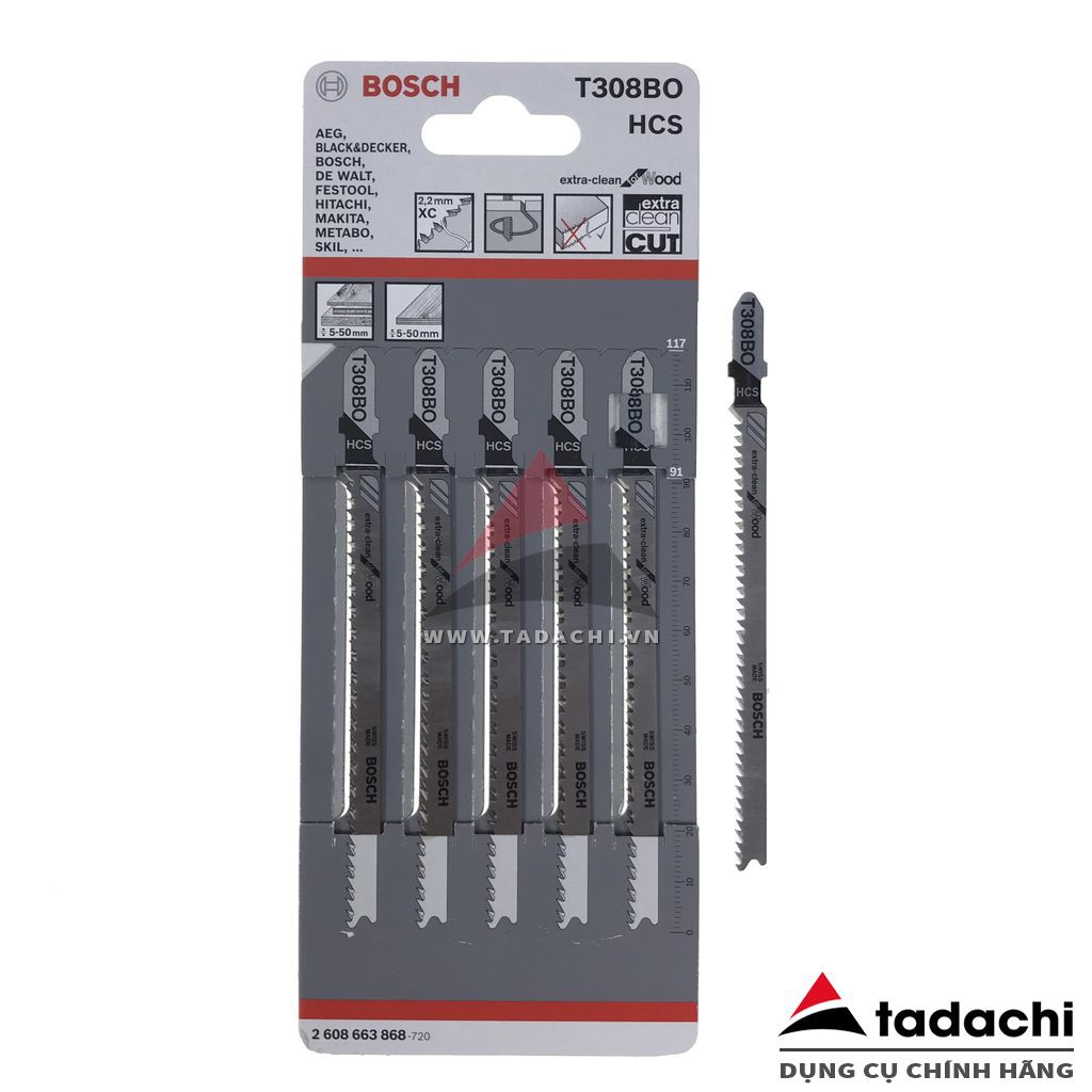 Lưỡi cưa lọng cắt lượn gỗ T308BO Bosch 2608663868 (01 lưỡi) | Tadachi