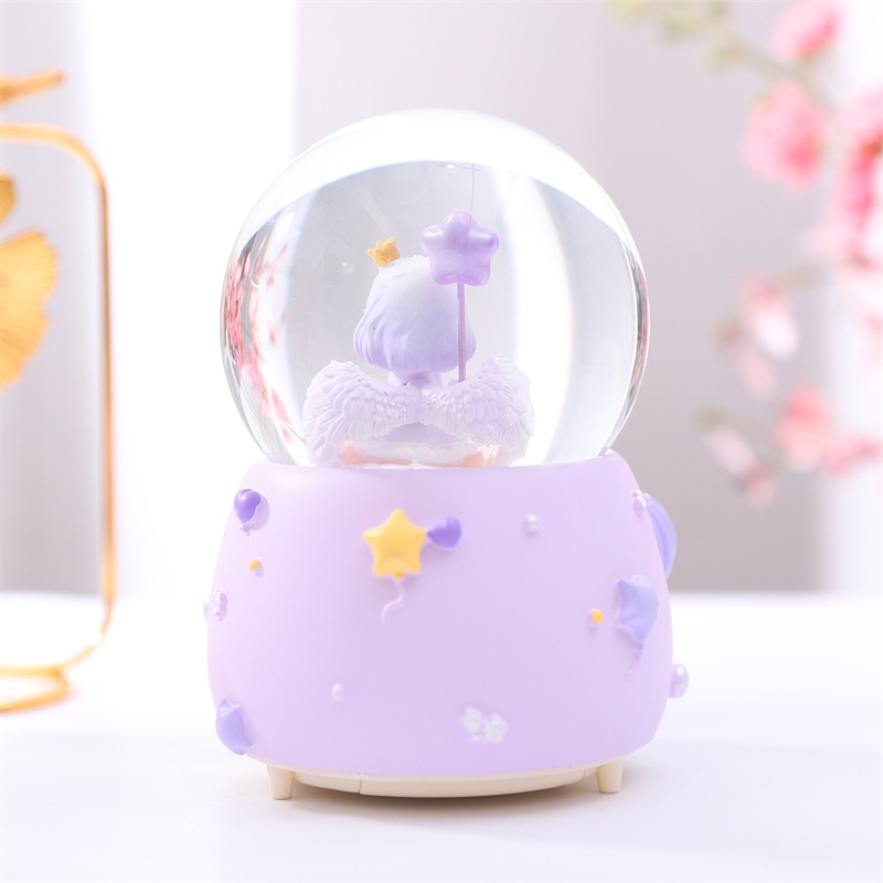 [Hàng sẵn]  Đèn LED hộp quà âm nhạc quả cầu pha lê Angle Girl, Hộp quà âm nhạc, Đèn trang trí phòng ngủ, Đèn Decor