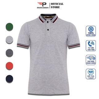 Áo polo nam AHT06 PigoFashion cổ phối bo vải dệt cotton cao cấp chọn size và màu