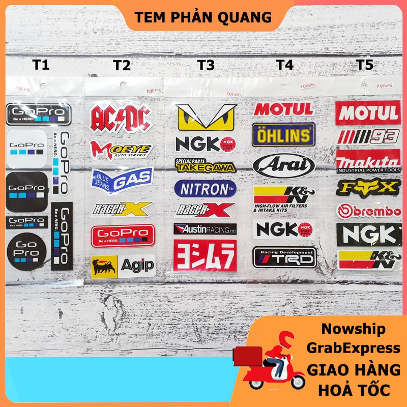 BỘ TEM PHẢN QUANG
