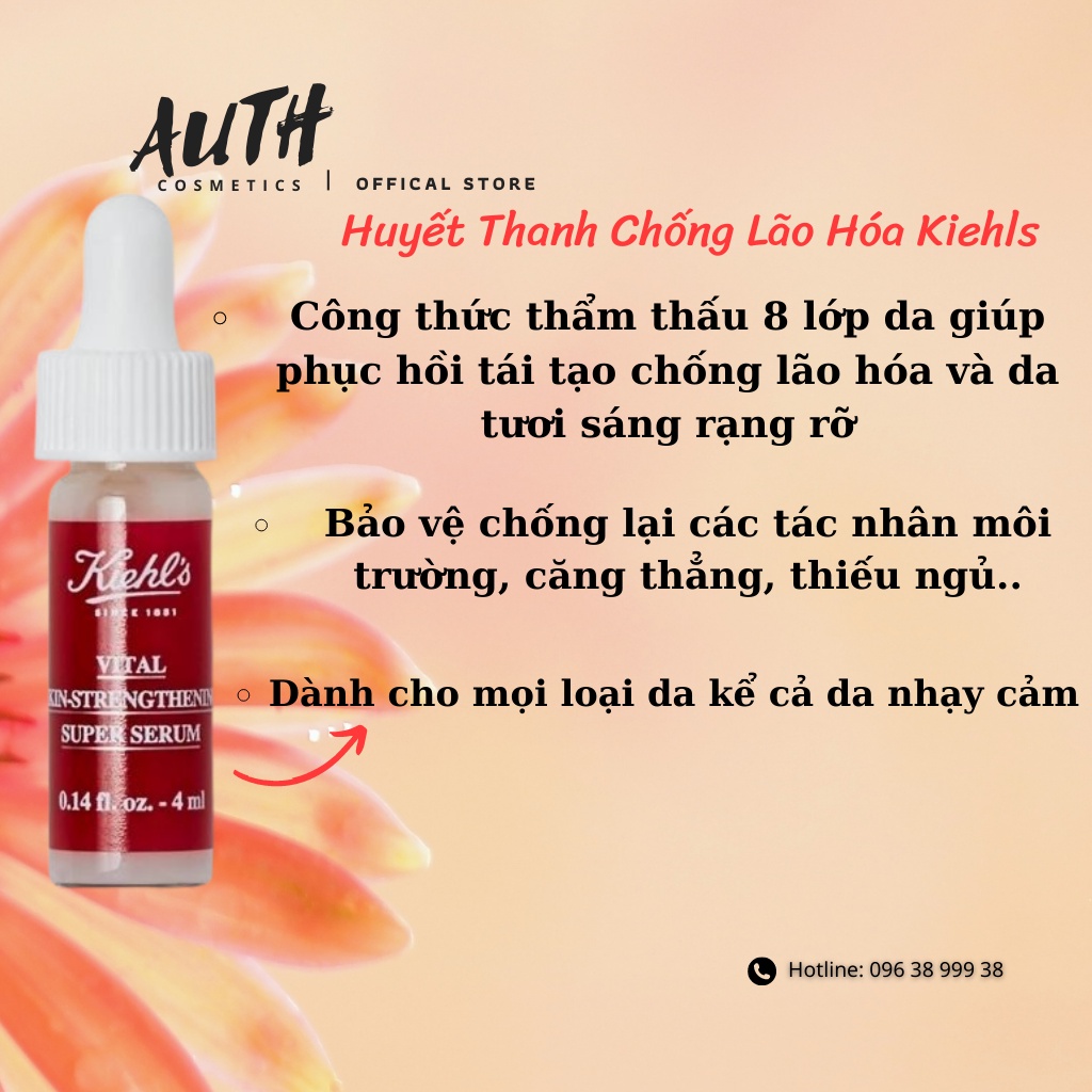 Huyết thanh chống lão hoá Kiehls Vital Skin-Strengthening Super Serum 4ml phục hồi tái tạo chống lão hóa da khỏe sáng