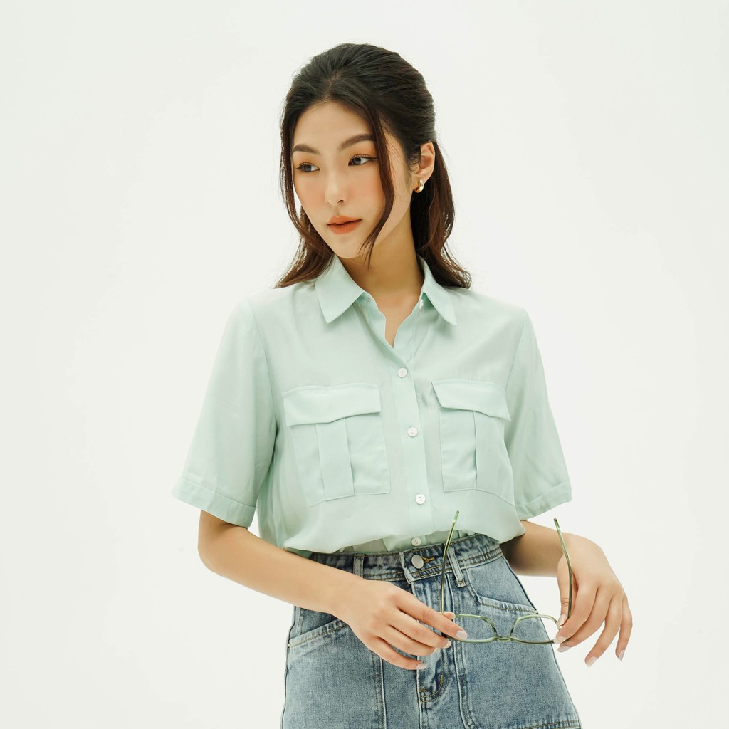 Áo Sơ Mi ngắn tay cổ Đức Pocket shirt Méo Shop