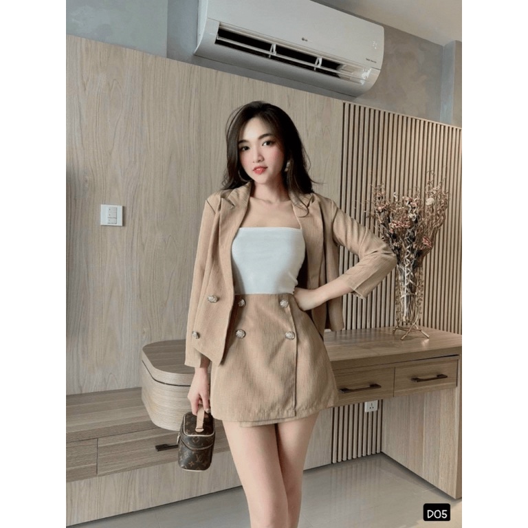 (Free ship) Xả Lỗ Sét 3 Món Tuyết Mưa Lót Cotton + Áo Vest + Váy Ngắn Dành CHo Các Quý Cô UP HHP Fashion