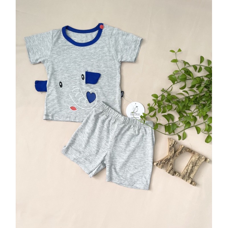 Quần áo trẻ em [Đồ bộ unisex cho cả bé trai bé gái] 😍 Set đồ bộ con thú - chất liệu thun lạnh K.woo 🐷🐷🐷