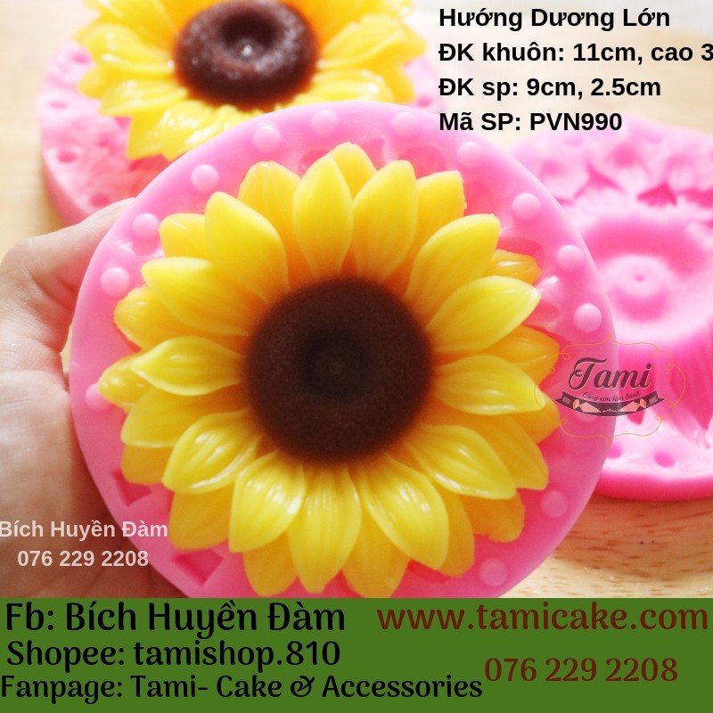KHUÔN SILICON RAU CÂU HOA NỔI 4D- HƯỚNG DƯƠNG LỚN PVN990