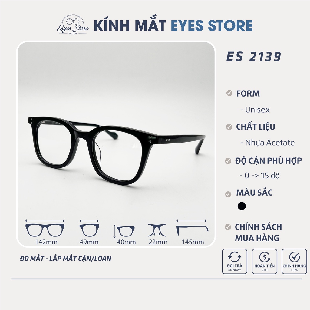 Gọng Kính Cận Nam Nữ EYESSTORE M2139 - Nhựa Acetate