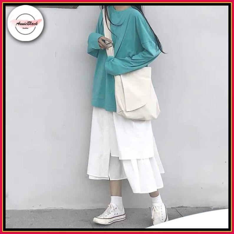 Chân Váy Xòe 🦋 Chân váy Uzallang lệch vạt 2 màu 🦋 AB | BigBuy360 - bigbuy360.vn