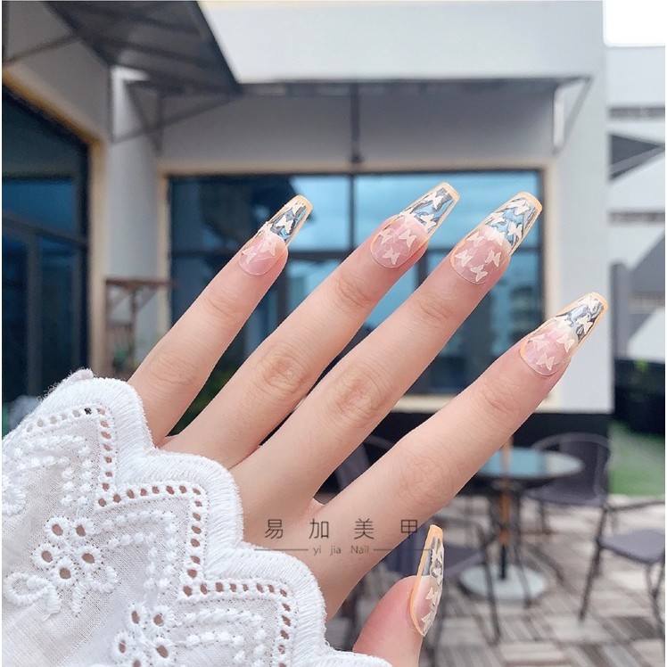 Khay Bướm Neon Dạ Quang Đính Móng