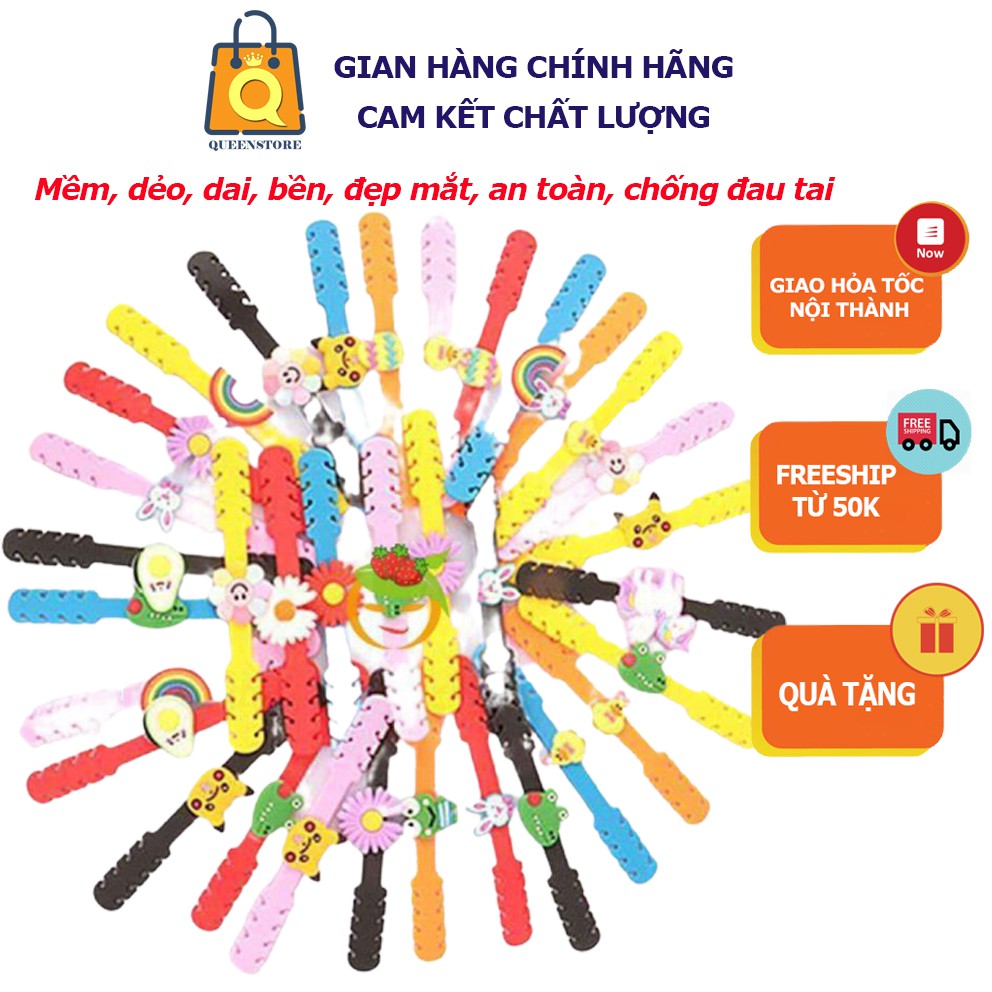 Móc Đeo, Dây Đeo, Quai Khẩu Trang Chống Đau tai Mềm Dẻo, Dai Bền, Đẹp Mắt cho Trẻ em và người lớn - QueenStore